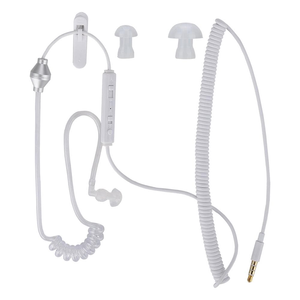 3.5MM Anti Radiation Earpiece Air Tube Earphone Unilateral Reel Mini Built in Microphone