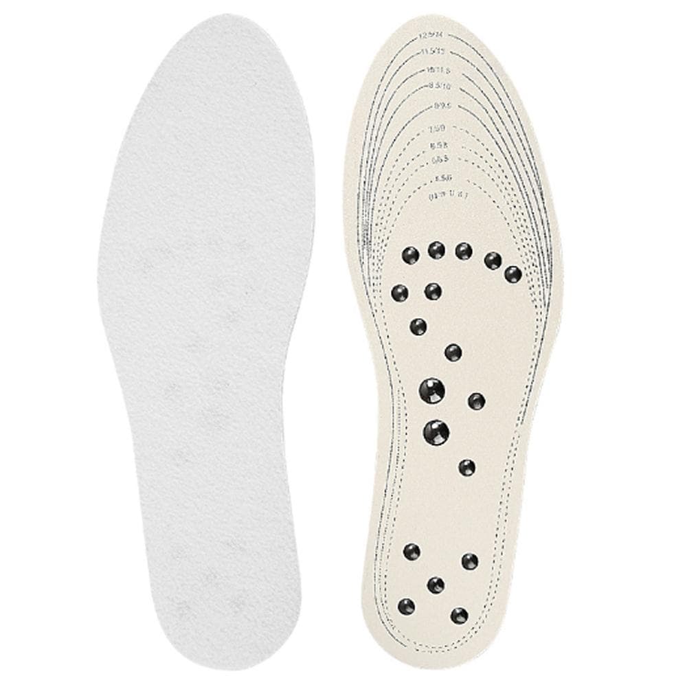 Health Magnetic Acupressure Massage Insoles 18 Magnets Foot Therapy Reflexology Pain Relief Insoles for Women and Men Shoes Pads white