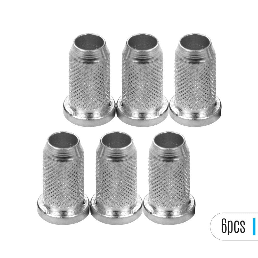 String-Through Body String Ferrules Small Size Metal Hardware Parts for Electric Guitars Set of 6pcs Pack of 6 silver