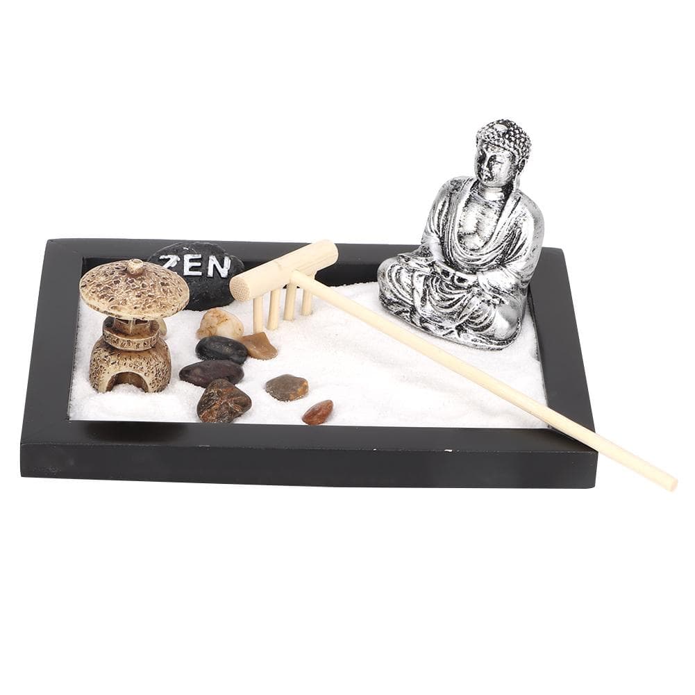 Classic Unique Zen Sandbox Meditation  Artistic Dry Landscape Office Decoration Wooden Craft