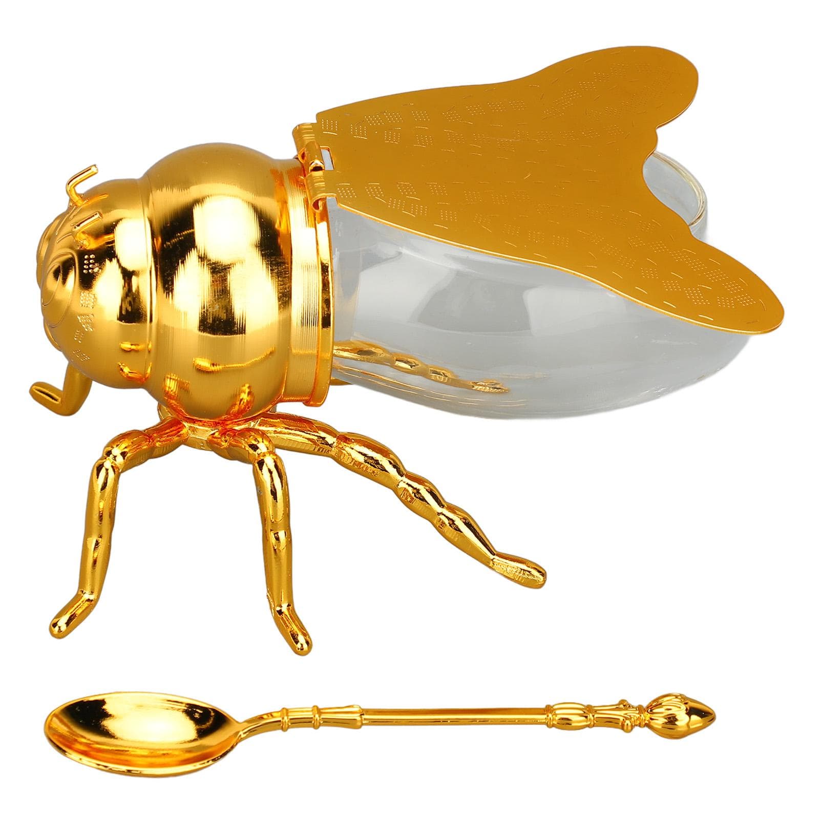 Honey Jar Bee Shaped Exquisite Decorative Glass Honey Pot Kitchen Spice Jar for Home Hotel