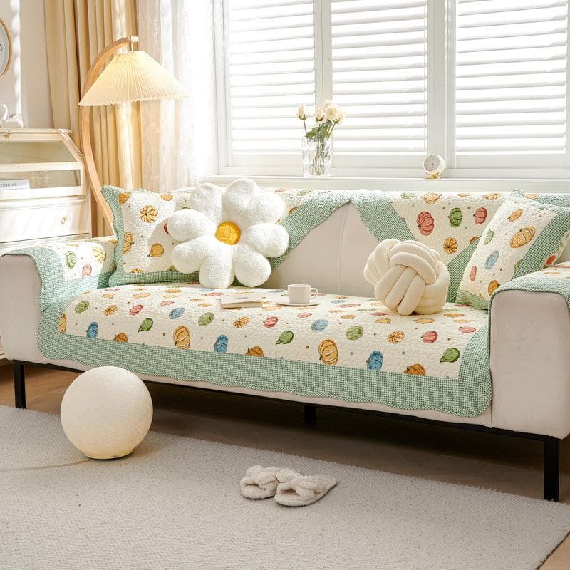 Pure Cotton Fabric Art Sofa Cover for Living Room Nonslip Couch Slipcover Four Seasons Universal Sofa Mat Printing Couch Cushion 70x70cm 1pcs