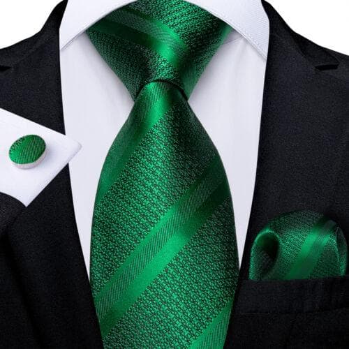DiBanGu Mens Silk Necktie Set Striped Paisley Solid Tie Pocket Square Cufflinks N-7614