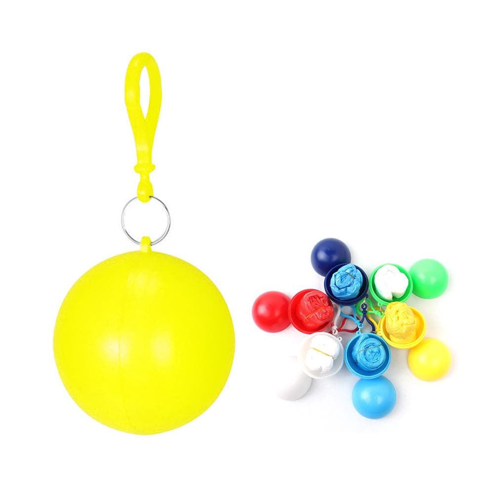 Lightweight Disposable Raincoat Rain Poncho with Ball Case yellow