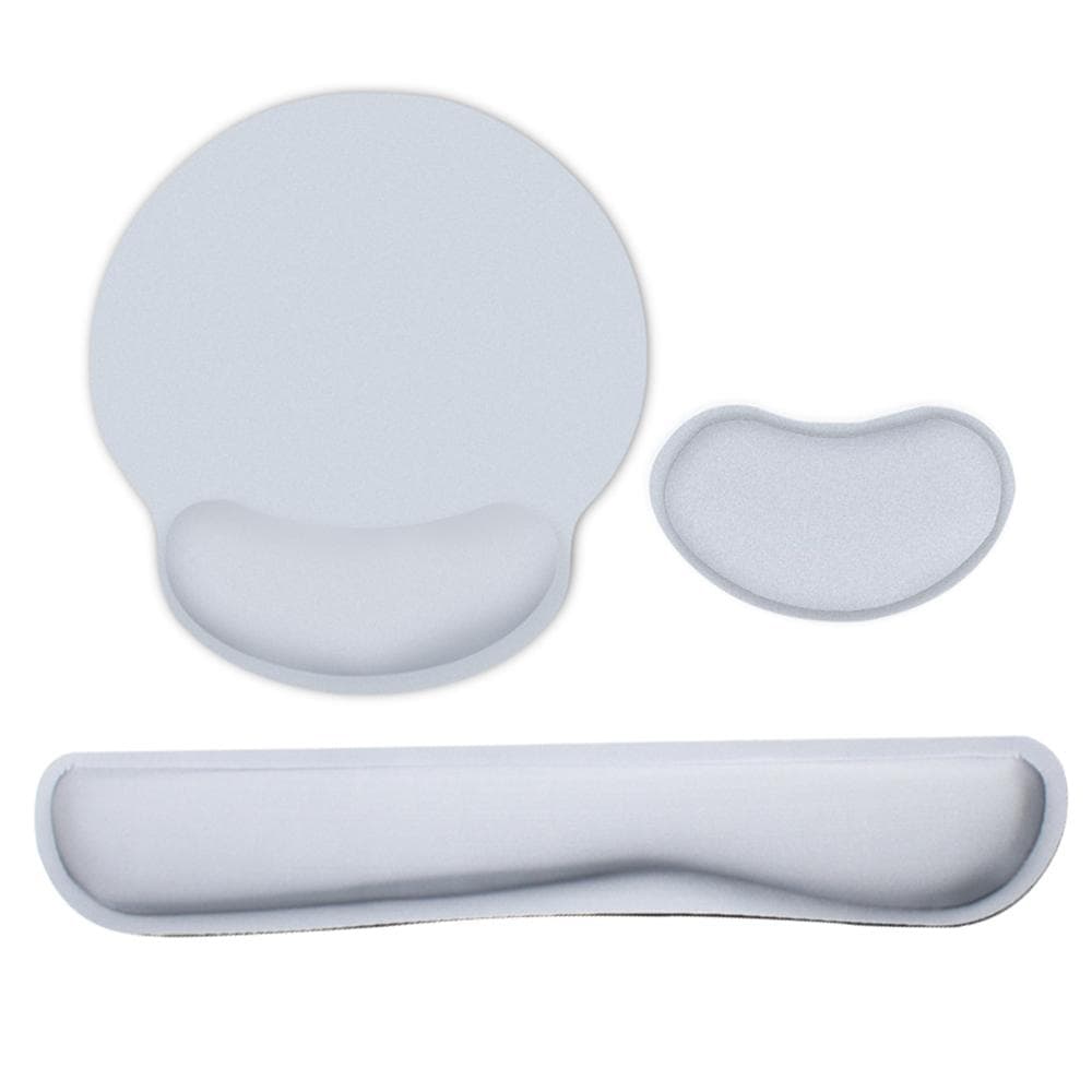 Ergonomic Memory Foam Keyboard Wrist Rest Mouse Wrist Rest Mouse Pad Set with Lycra Fabric grey
