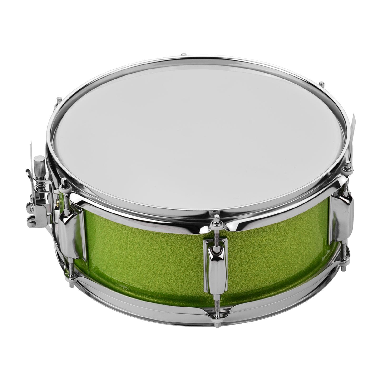 12inch Snare Drum Head with Drumsticks Shoulder Strap Drum Key for Student Band green