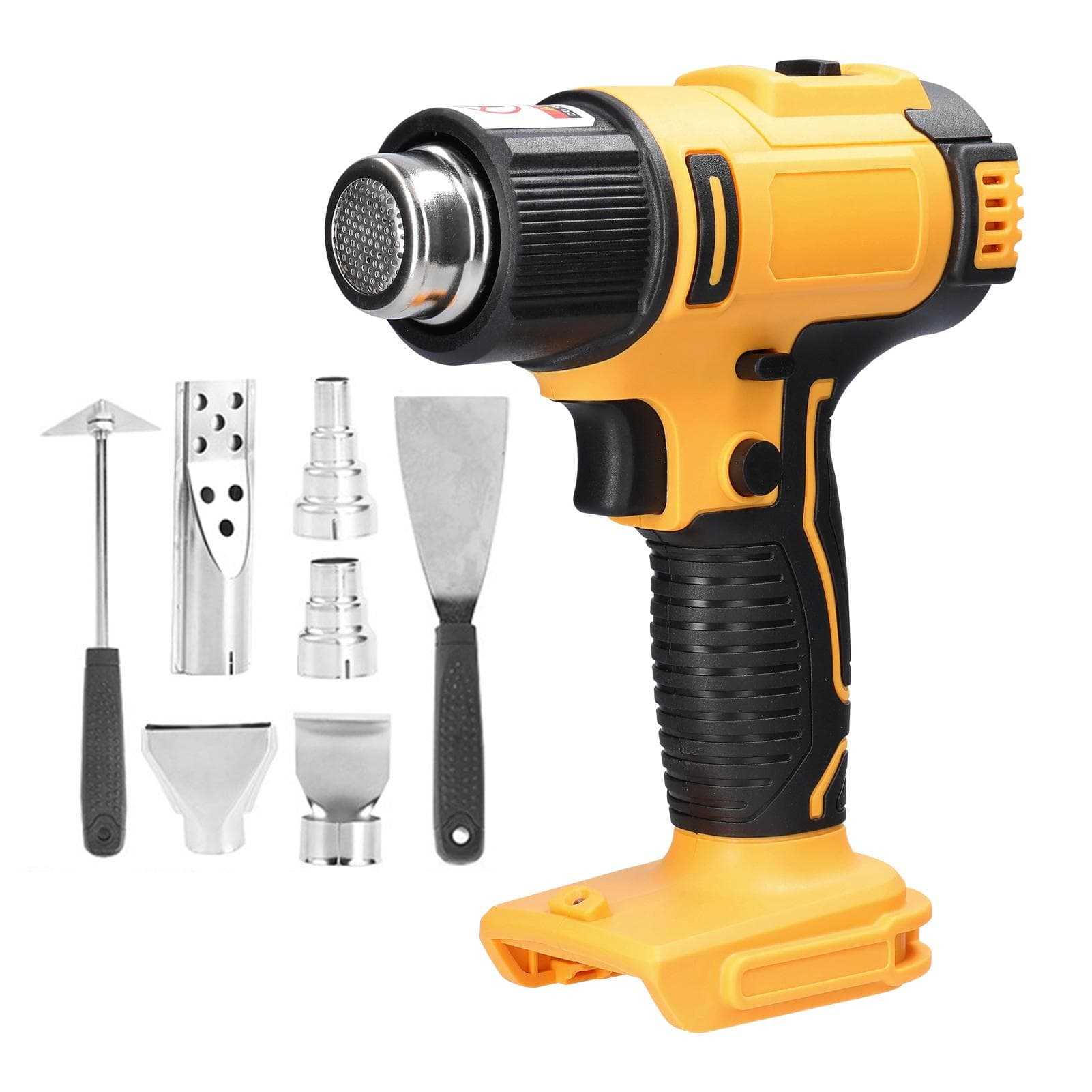 Cordless Handheld Hot Air Machine Lithium Rechargeable Heating Equipment Temperatures Adjustable 5 Nozzels & 2 Scrapers multicolour