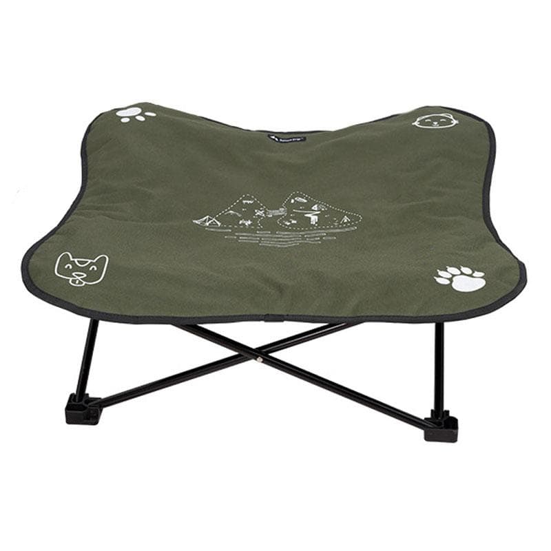 ShineTrip Elevated Dog Cat Bed Camping Folding Pet Cot Aluminum Alloy with Carrying Bag for Indoor green