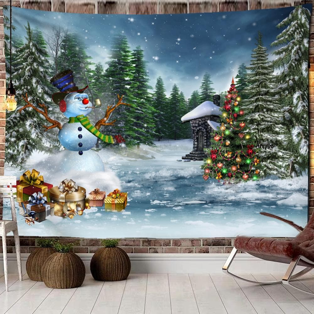 Christmas tree decoration gift printing tapestry home living room bedroom wall decoration background cloth tapestry 230x180cm