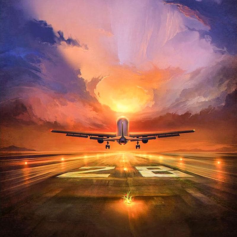 Diamond Embroidery Flying Plane Diamond Cross Stitch Round Diamond Painting Diy Diamond Painting 30x30CM