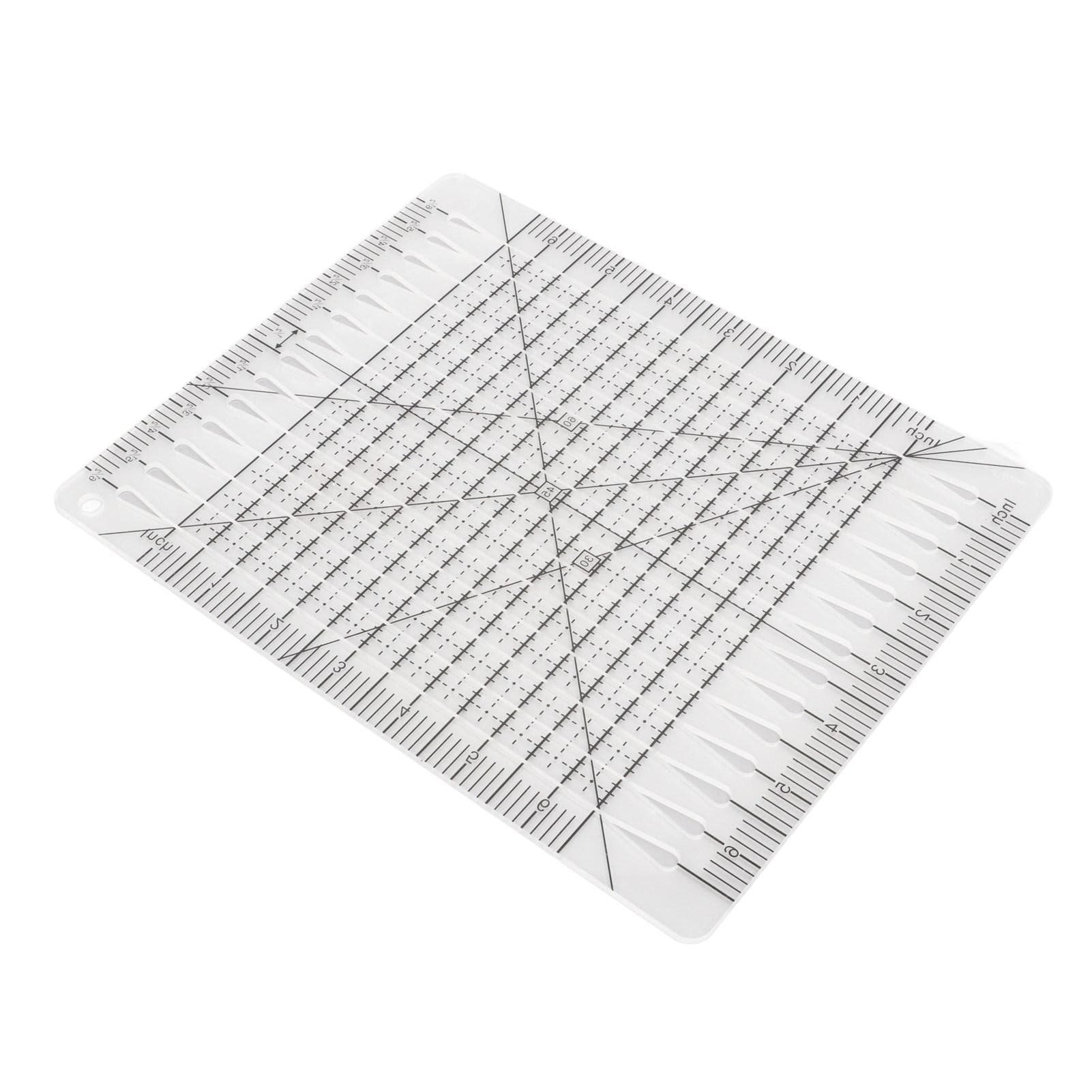 Quilting Ruler Transparent Acrylic Accurate Scale Black Grid Line Multifunction Cut Ruler for