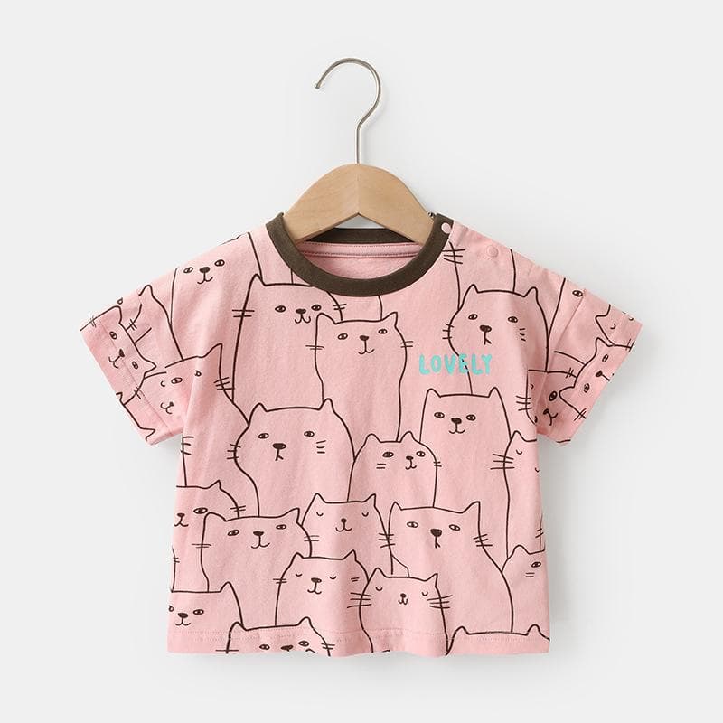 Baby Clothes Casual Short-sleeved T-shirts Summer Clothes Boys Girls Baby Children Children Summer Half-sleeved Tops 120cm