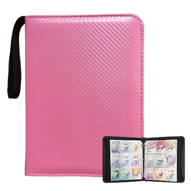 900 Pockets Card Binder Sleeves with Zipper, Double Sided Pockets Card Holder Carry Card Case for Card Storage pink