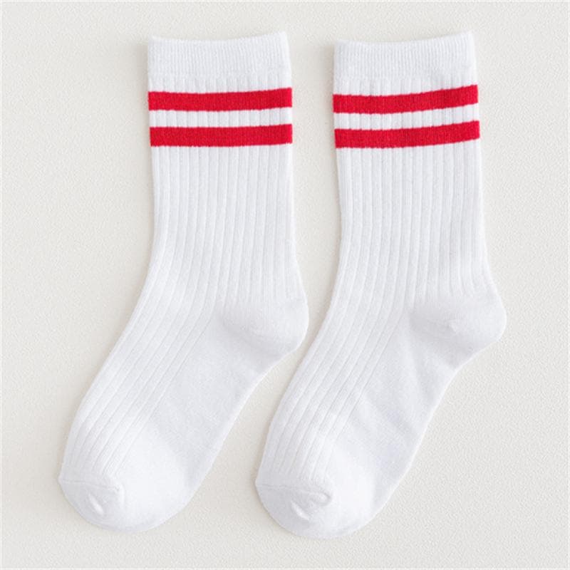 Fashion Striped Mens Socks Casual Streetwear Black White Sports Socks Men Male Cotton Breathable Hip Hop Skateboard Long Socks