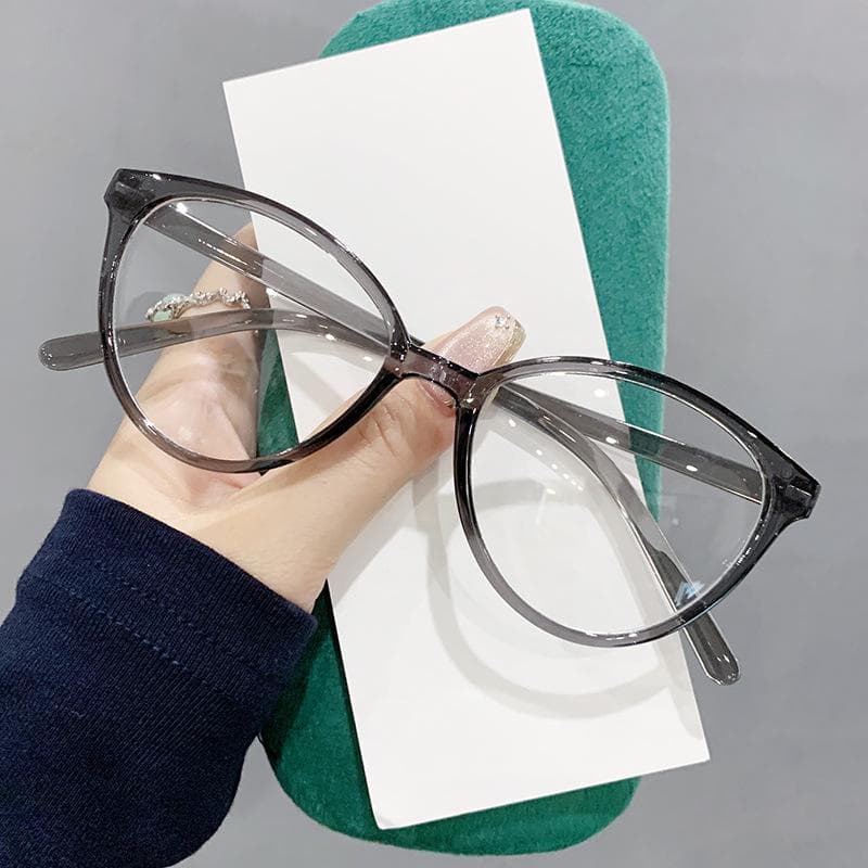Anti-blue Light Flat-light Mirror Glasses Frame Trendy Women's Fashion Street Photography Small Face 1015