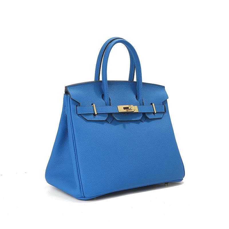 Head Layer Cowhide Platinum Bag Genuine Leather Women's Bag Large Capacity Handbag Women's High-end Sense Commuting Shoulder Cross Shoulder Bag 20CM