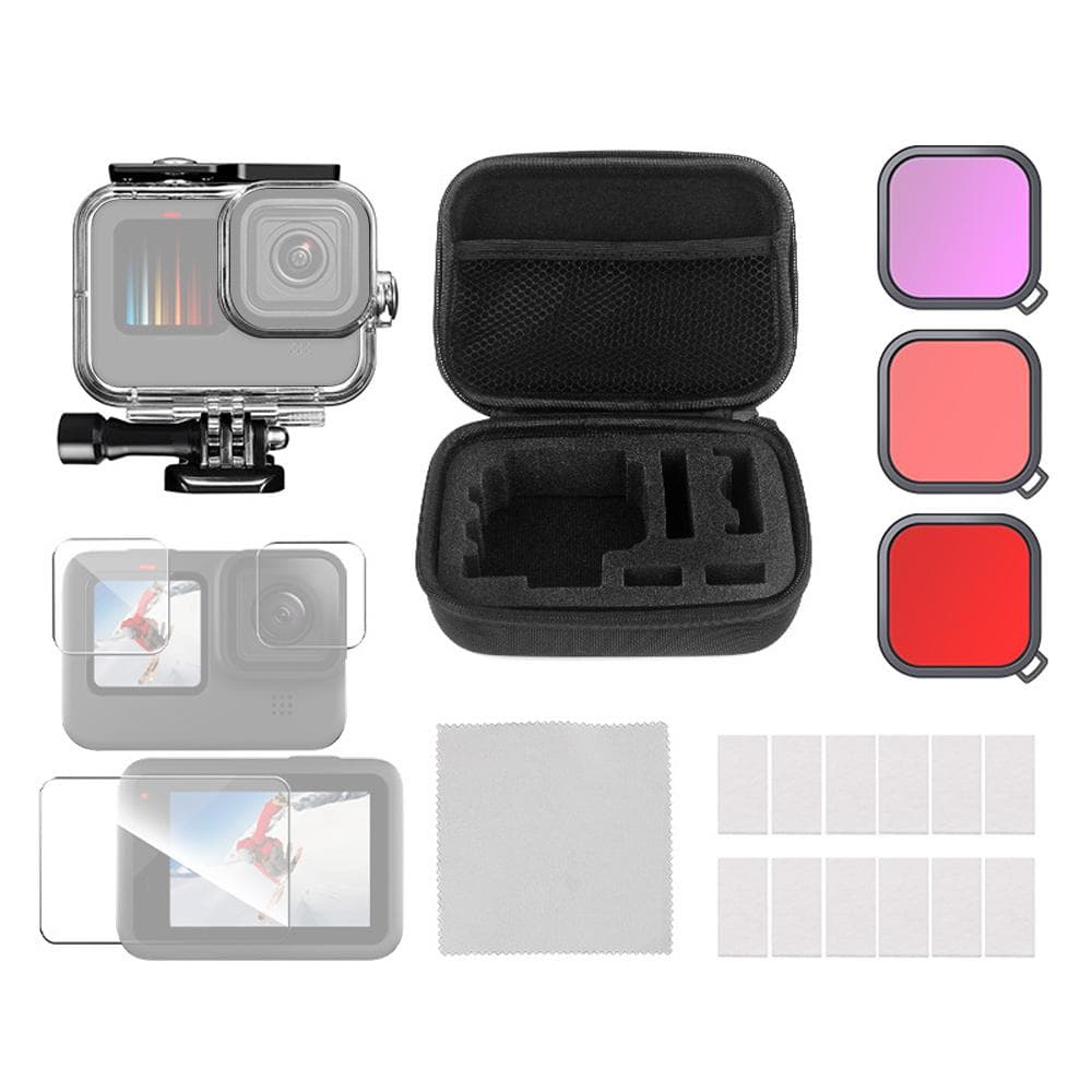 Andoer Sport Camera Waterproof Case 35M Protective Underwater Housing Shell with Storage Case multicolour