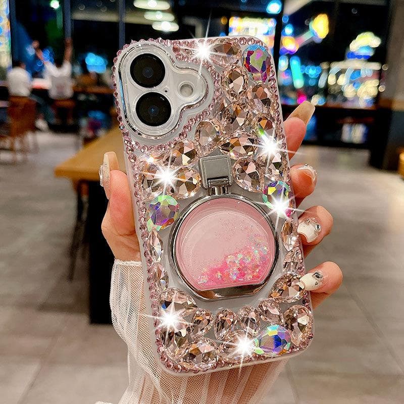 Suitable for IPhone16promax Phone Case, Luxurious Water Diamond, Apple 15 Perfume Bottle Stand, 14 High-end Feel iPhone 6plus/6Splus