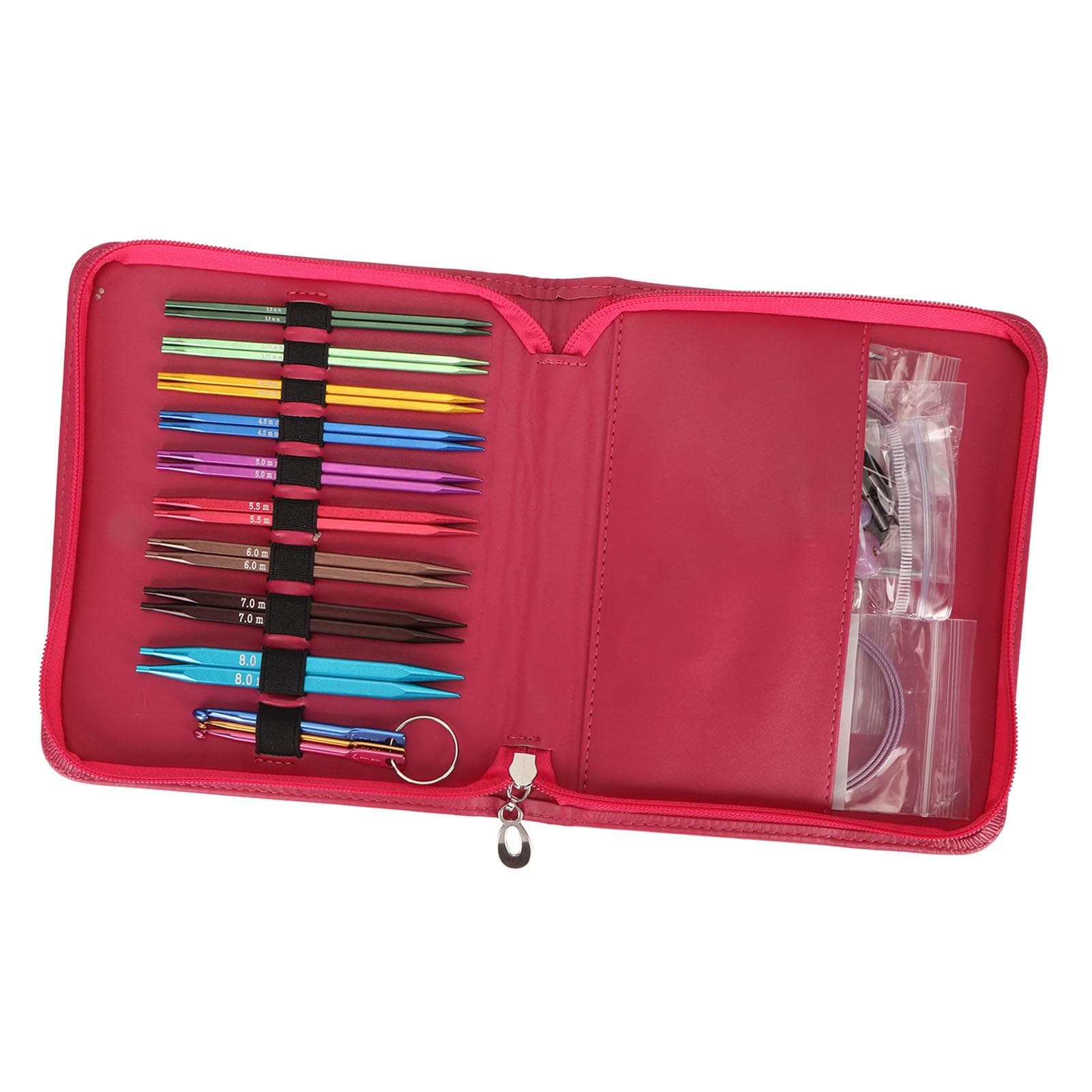 9 Pairs Interchangeable Circular Knitting Needles Set Ergonomic Handle Complete Tool Aluminum