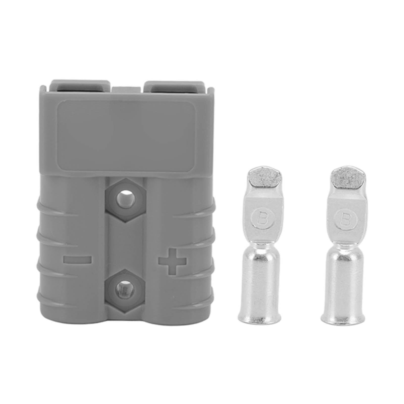 50A 600V Connector Double Pole High Current Power Supply Plug Connector for Solar Panel Dual grey