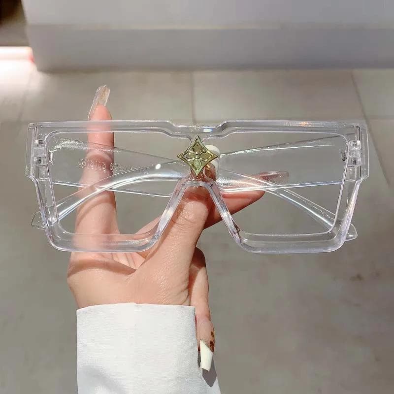 New Big Frame Square Sunglasses Women Men Luxury Brand Designer Vintage Steampunk Shades UV400 Protection As the picture