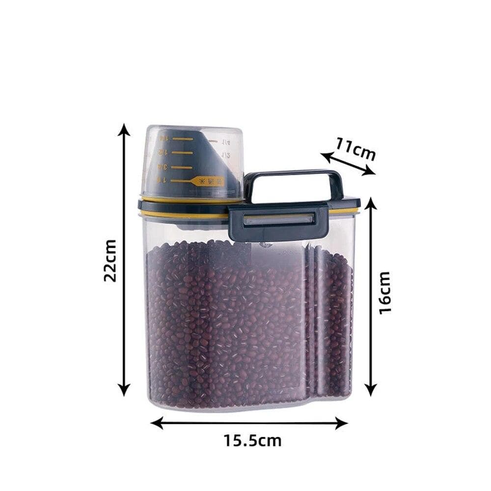Dog Food Storage Bucket Pet Food Grain Storage Tank Kitchen Storage Rice Box Cat Food Grain Sealed Jar Dog Cat Accessories blue