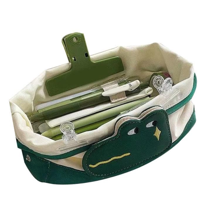 Large Pen Bag Cute Animal Style Stain Resistant Polyester Durable Large Pencil Case for School