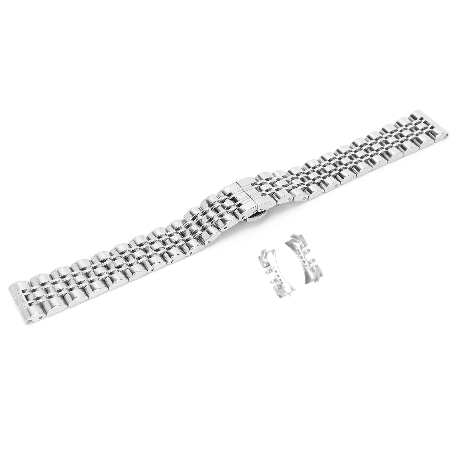 Butterfly Buckle Stainless Steel Watch Strap Replacement Adjustable Length Watch Band16mm / 0.6in 16mm / 0.6in