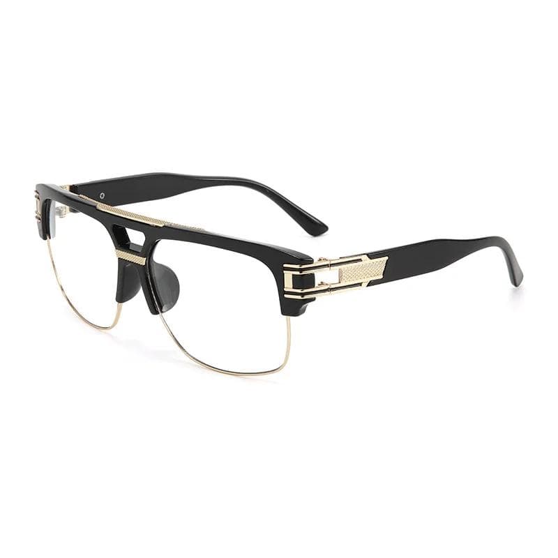 New Fashion Double Beam Mens Sunglasses Retro Box Anti UV400 Driving Metal Glasses Outdoor Beach Cycling Sunscreen Goggles