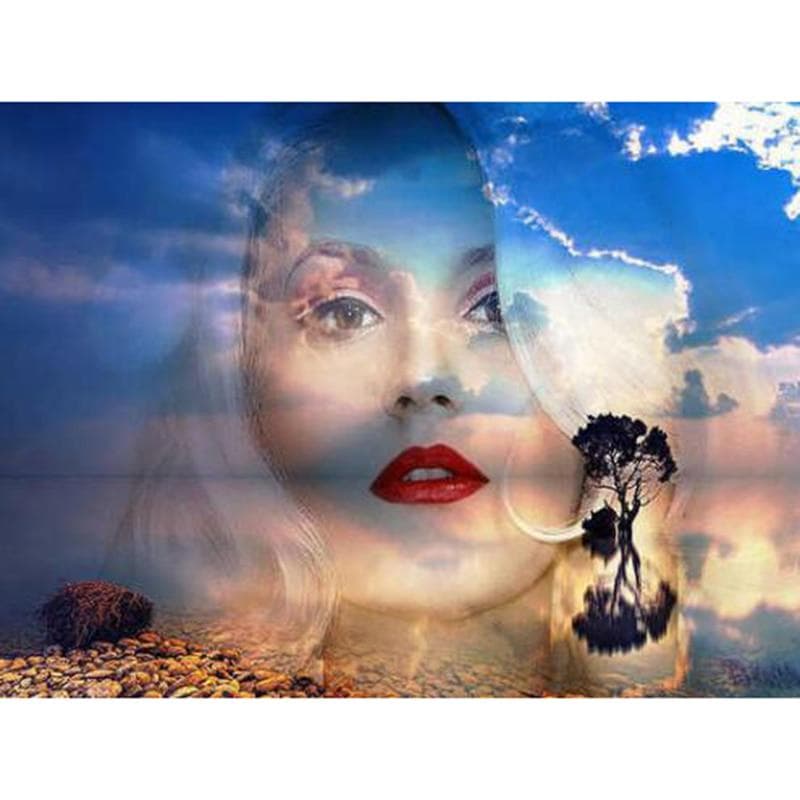 Diamond Painting Abstract Fantasy Sea Women Round Drill 3d Picture of Rhinestone Diamond Embroidery 20X30CM