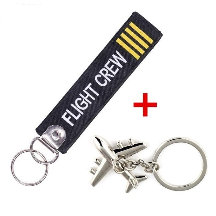 Remove Before Flight 2 In 1 Embroidery Keyring Chains with Aircraft Model Metal Gift Flight Keychains style 1