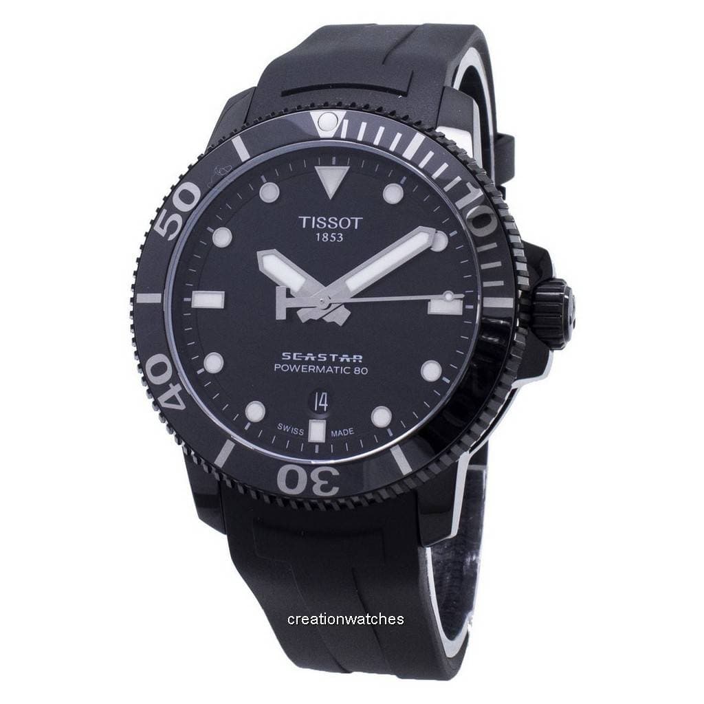 Tissot T-Sport Seastar Powermatic 80 T120.407.37.051.00 T1204073705100 Automatic 300M Men's Watch black