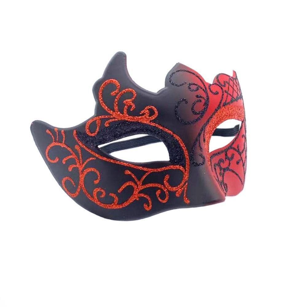 1Pc Party Bar Makeup Ball Half Face Men's Painted Gold Powder Mask Glitter Mask Party Cosplay Props red