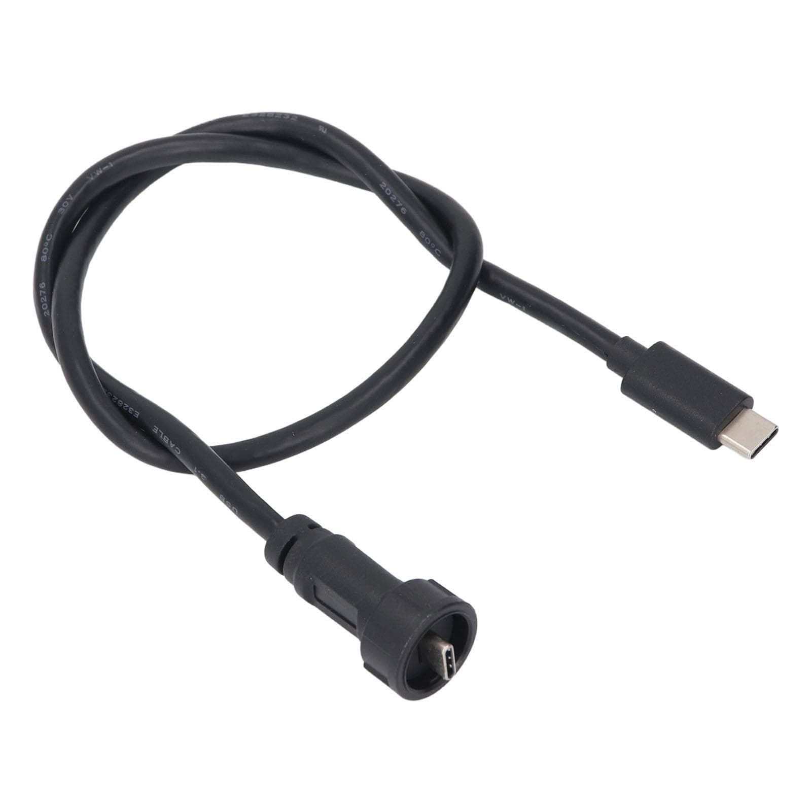 USB C Male to Male Cable 0.5m Length IP67 IP68 Water Proof Straight Plug Type C Extender Cord 30V