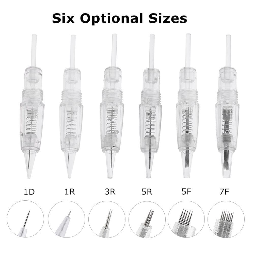 30Pcs 1R Eyebrow Tattoo Needle With Cap Disposable Sterilized Tattoo Needle for Tattoo Pen Machine Type 2