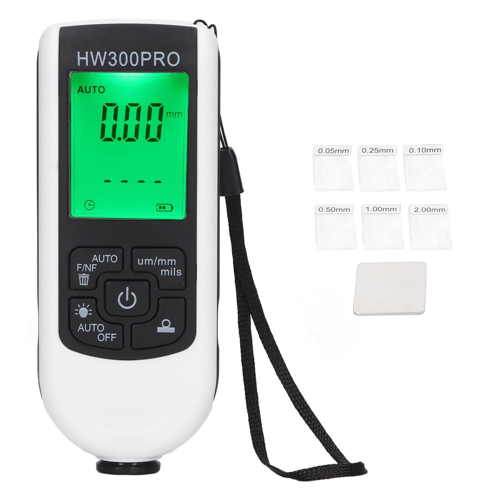 Digital Coating Thickness Gauge ABS with Portable Rope Automatic Shutdown Function Paint Coating white