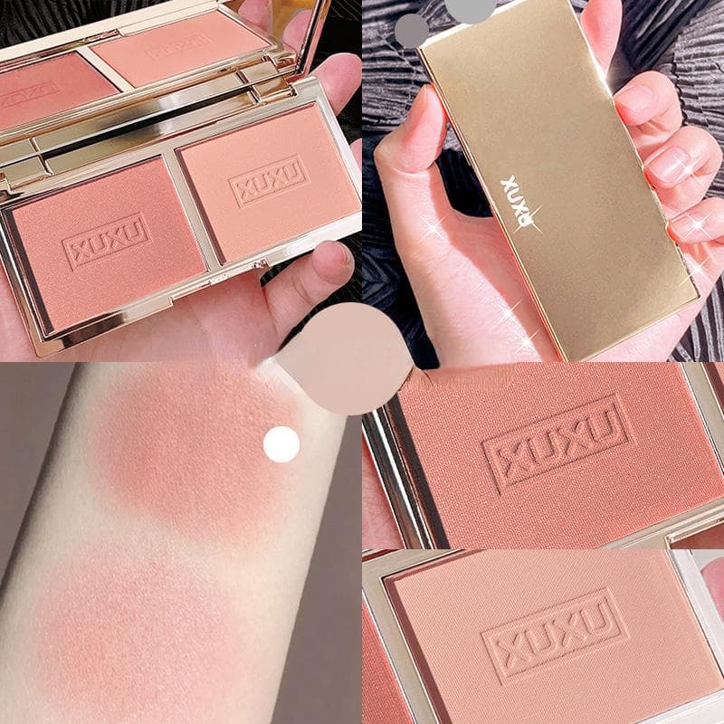Double Color Peach Blush Palette Natural Matte Rouge Blusher Face Cheek Pigment Long-lasting Makeup Cosmetic