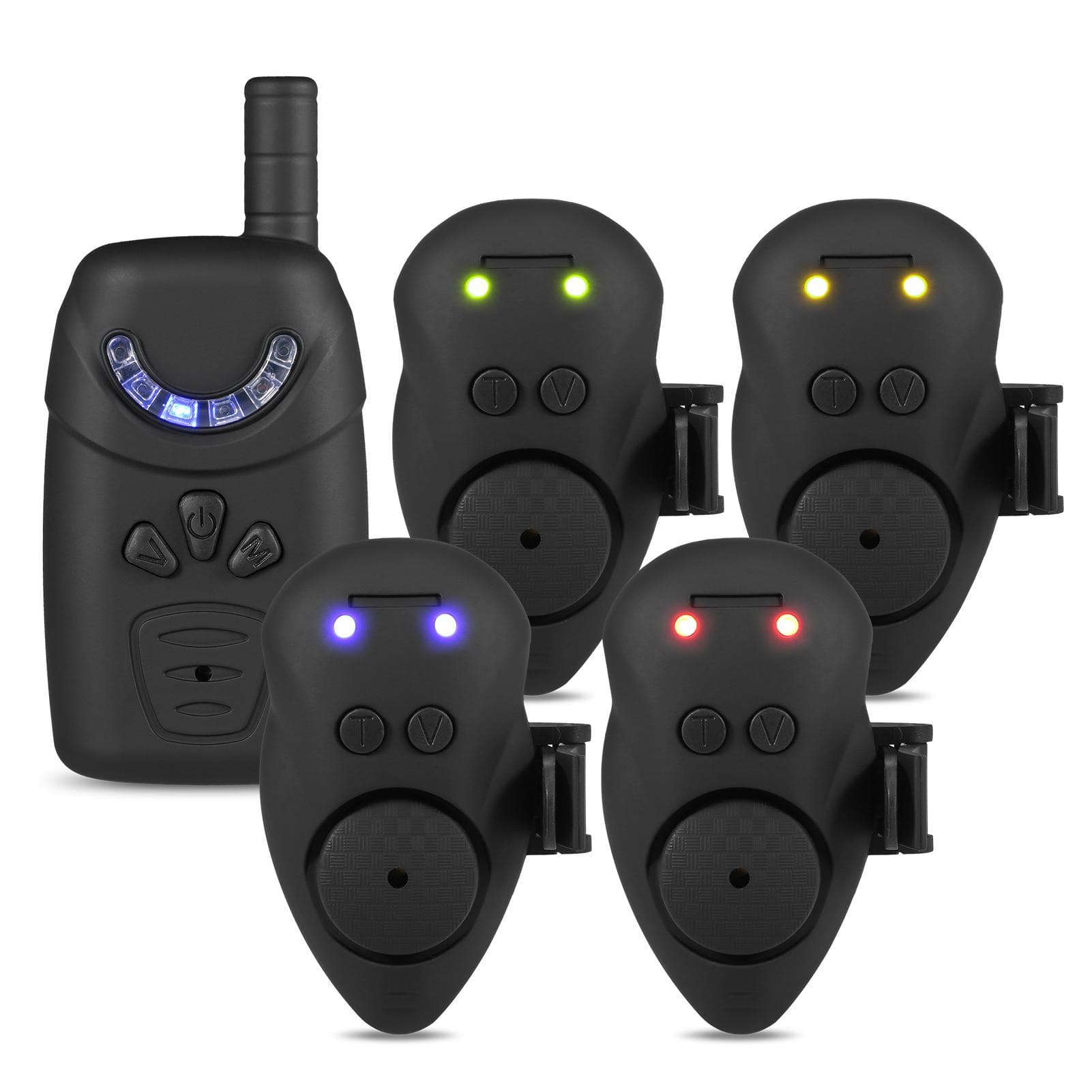 Lixada Fishing Bait Alarm Set with Portable Case Fishing Bait Alert Set Luminous Fishing Bait JY-65-4