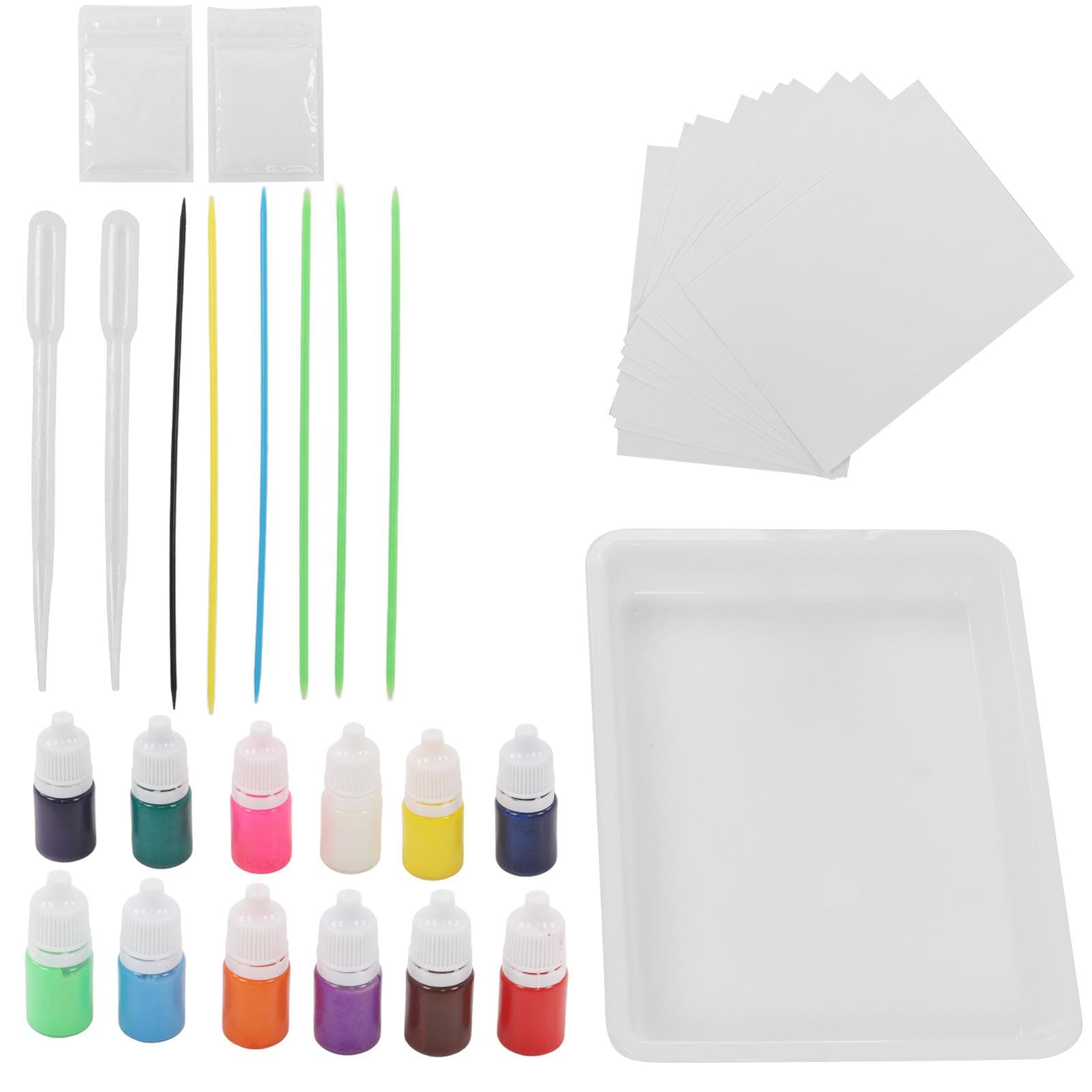 Marbling Paint Art Kit 12 Colors 6ml DIY Painting Mineral Pigments Interesting Relaxing Portable