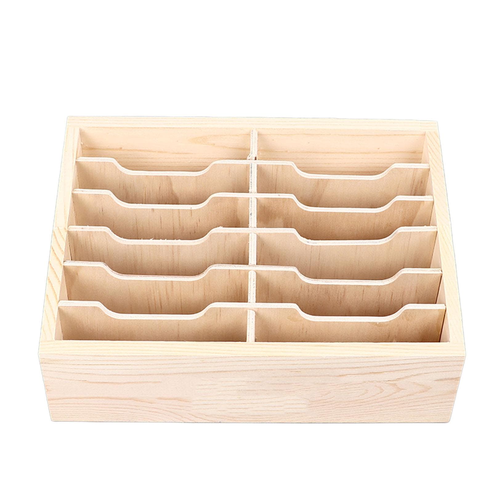 Cell Phone Box Storage Case 12 Compartments Tabletop Wooden Holder for Home Classroom