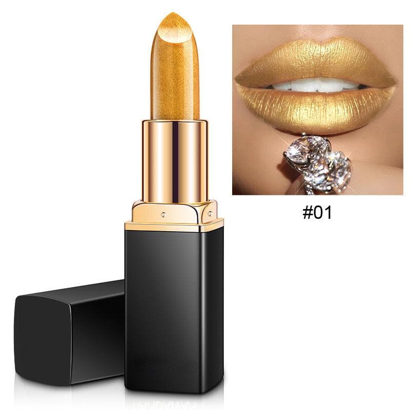 Gold Lipstick New Fashion Waterproof Matte Lipstick Long Lasting Sexy Lip Stick Mermaid Shimmer Lipstick Luxury Makeup Cosmetic