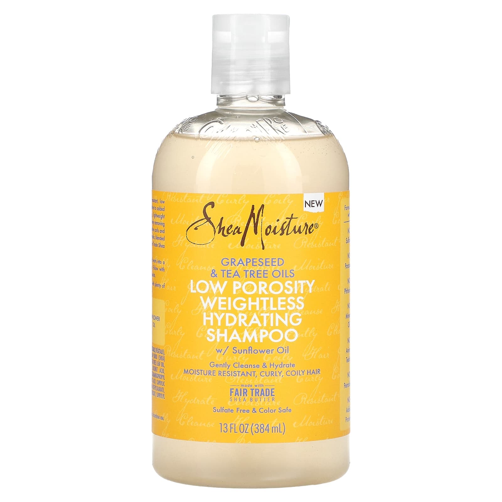 SheaMoisture, Grapeseed Oil & Tea Tree Oil, Low Porosity, Weightless Hydrating Shampoo, 13 fl oz (384 ml)