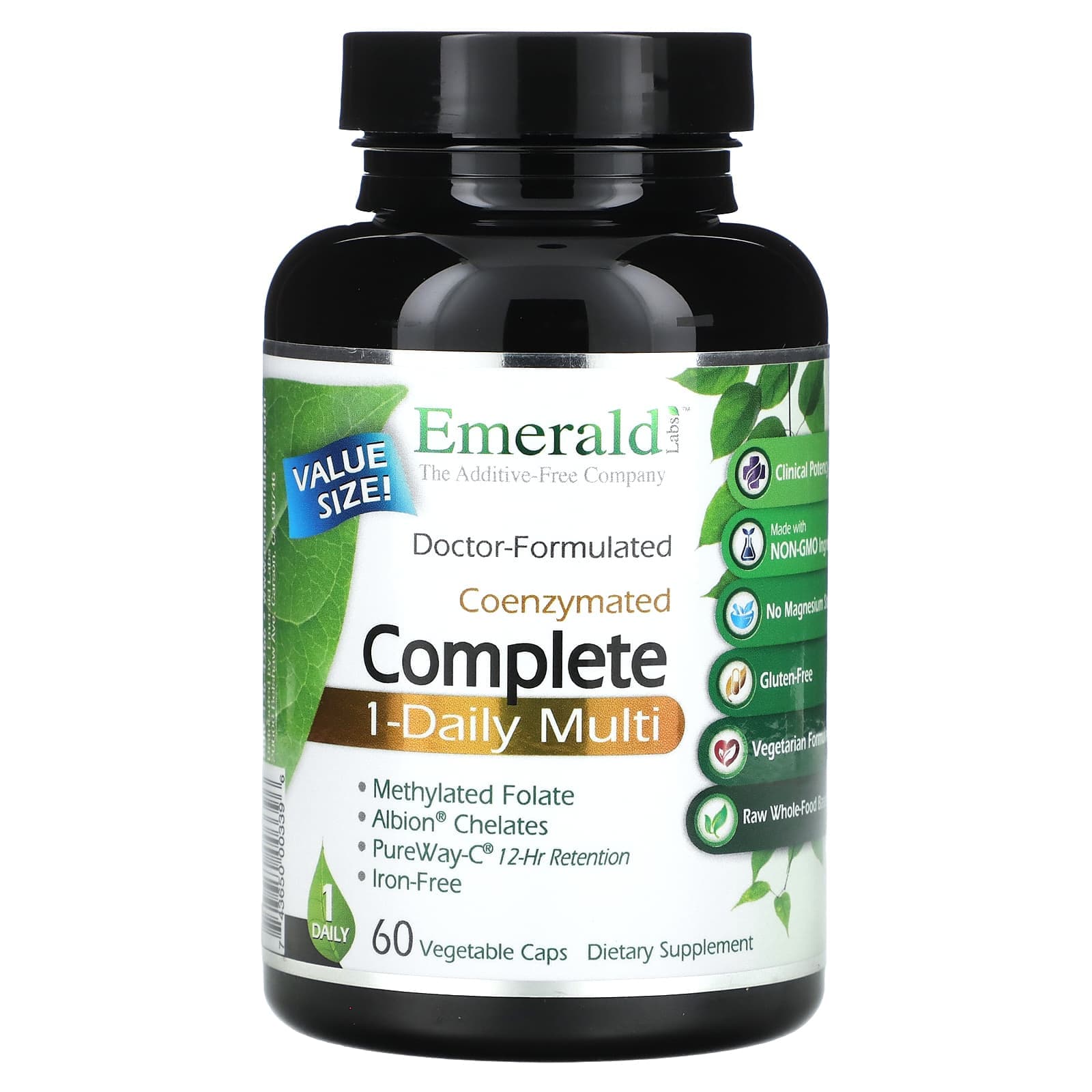 Emerald Laboratories, Coenzymated Complete One-Daily Multi, 60 Veggie Capsules