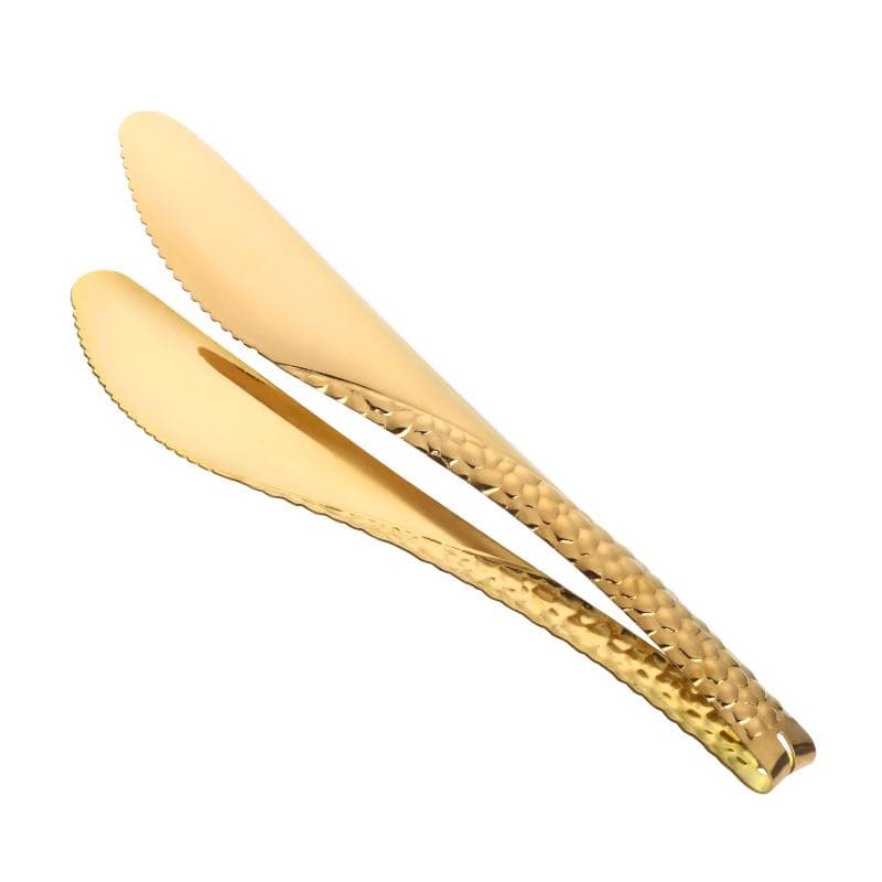 Stainless Steel Food Tong Anti Heat Salad Bread Clip Pastry Clamp Kitchen BBQ Barbecue Grilling Cooking Tong Kitchen Utensils gold