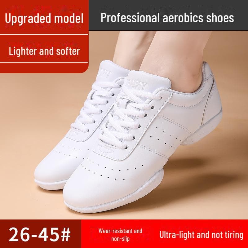 Children's Competitive Aerobics Cheerleading Shoes - Soft, Non-Slip White Shoes for Training and Competitions 27