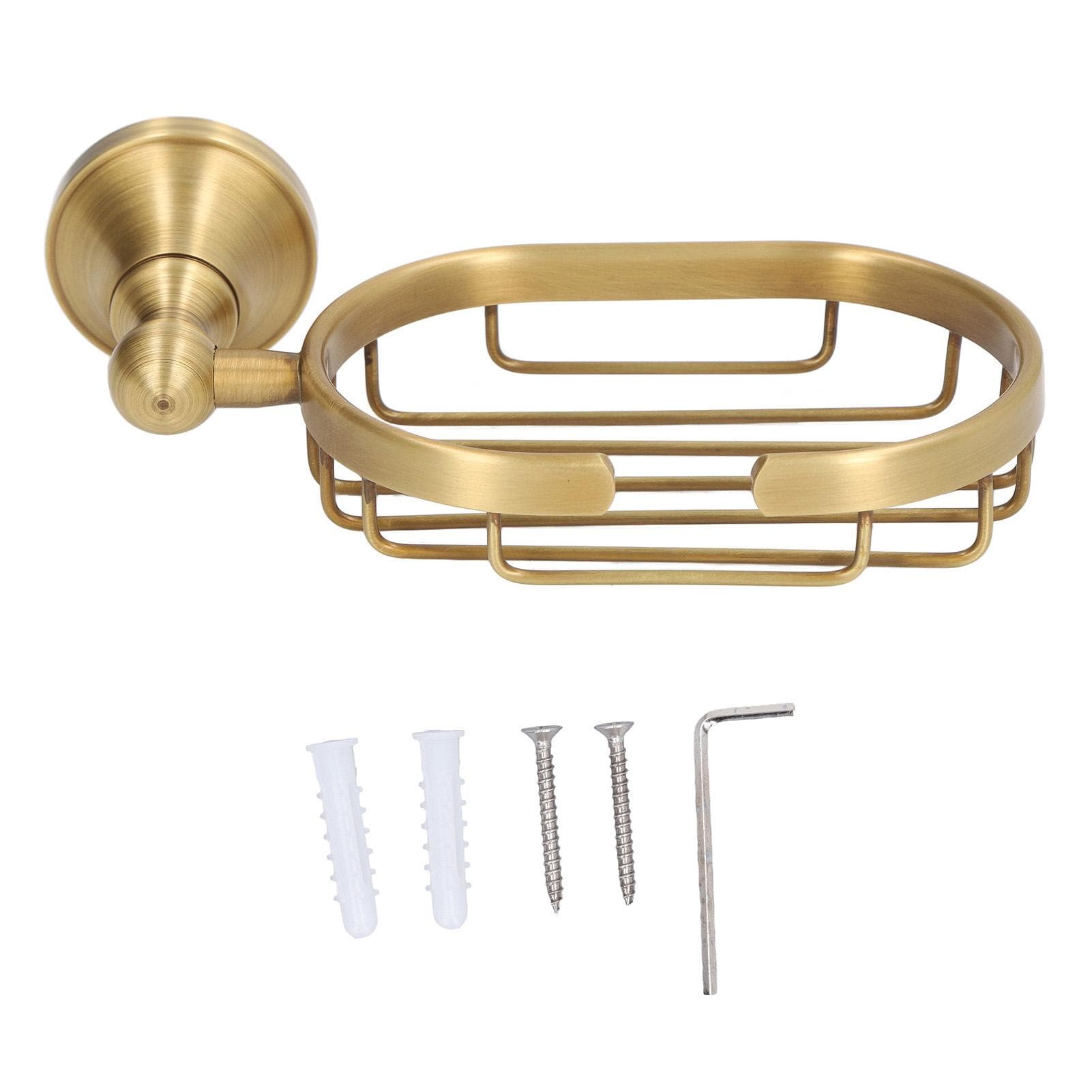 Wall Soap Dish Bottom Hollow Design Retro Style Keeping Tidy Decorative Practical Copper Stainless