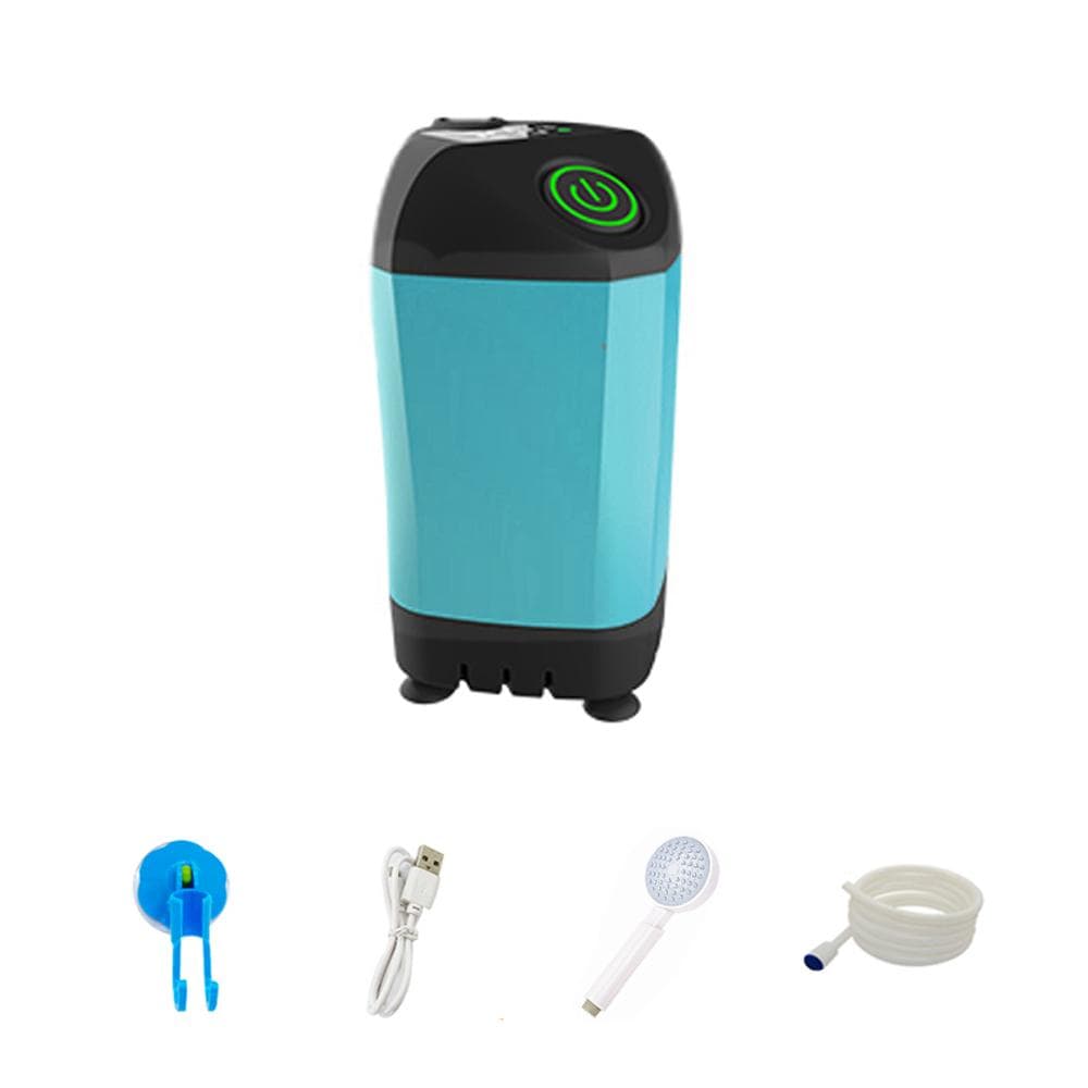 Outdoor Camping Shower Portable Electric Shower Pump IPX7 Waterproof with 3 Water Output Modes Basic blue