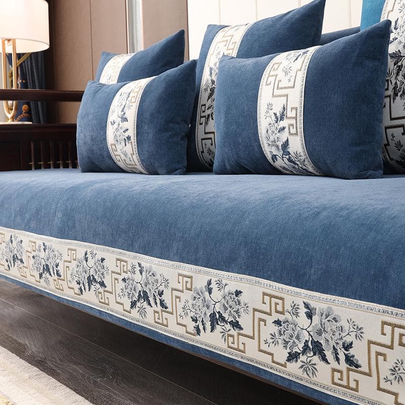 Non-Slip Thicken Chenille Sofa Cover Towel Slipcover Seat European Couch Cover Sofa Protecto Towel for Living Room Decor Grey 70x70cm 1pcs