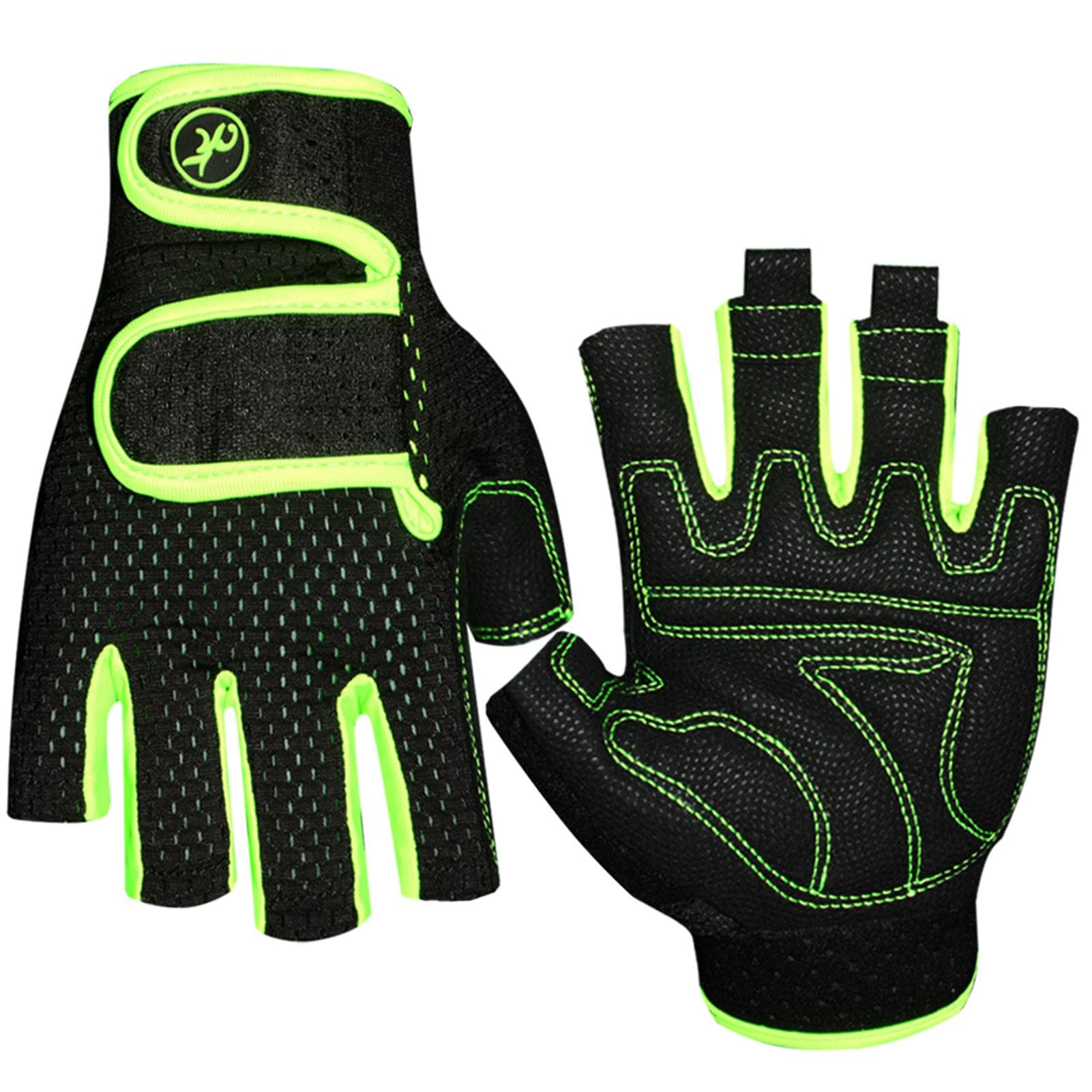 Sailing Gloves 3/4 Short Finger Cycling Mountain Bike Bicycle Gloves for Men and Women Fishing M green