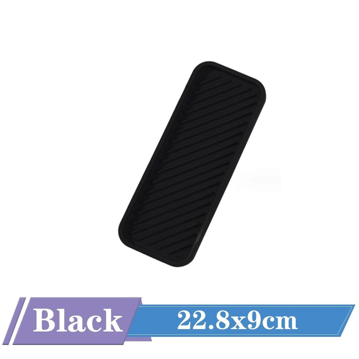 Kitchen Silicone Sink Holder Soap Tray Countertop Tray Bathroom Shower Shampoo Bottle Storage Tray Draining Pad black